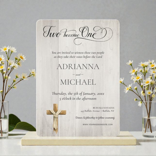 Wood Christian Two Become One Einladung (Von Creator hochgeladen)