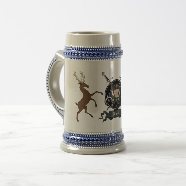 Wood Clan Abzeichen Stein Bierglas (Vorderseite Links)