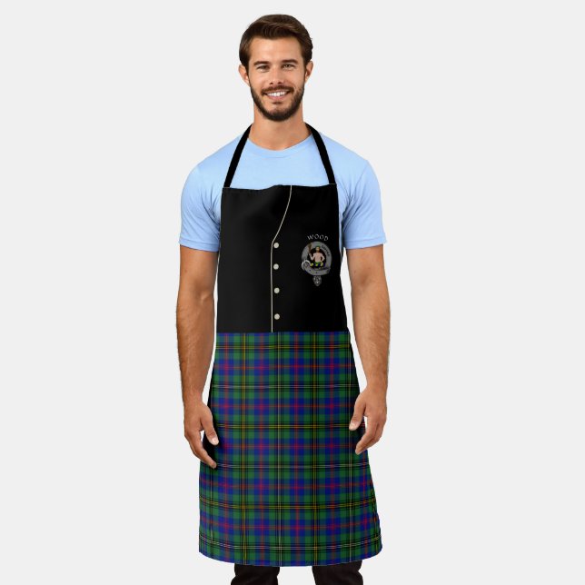 Wood Clan Abzeichen & Tartan Kilt Schürze (Getragen)