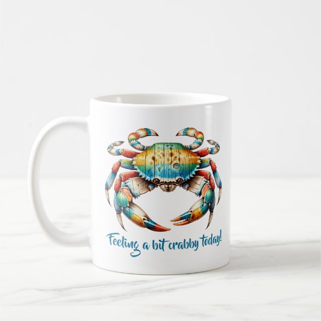 Wood Crab - Gefühl ein bisschen verrückt! Kaffeetasse (Links)