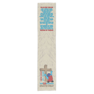 Wood Cross Cuz zählt Gospel-T - Shirt Kurzer Tischläufer