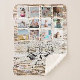 Wood Deer Baby's First Year Foto Collage Sherpadecke