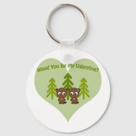 Wood du mein Valentine bist Schlüsselanhänger