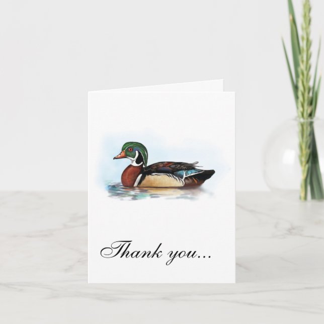 Wood Duck Vielen Dank Notecard Blank Dankeskarte (Vorderseite)