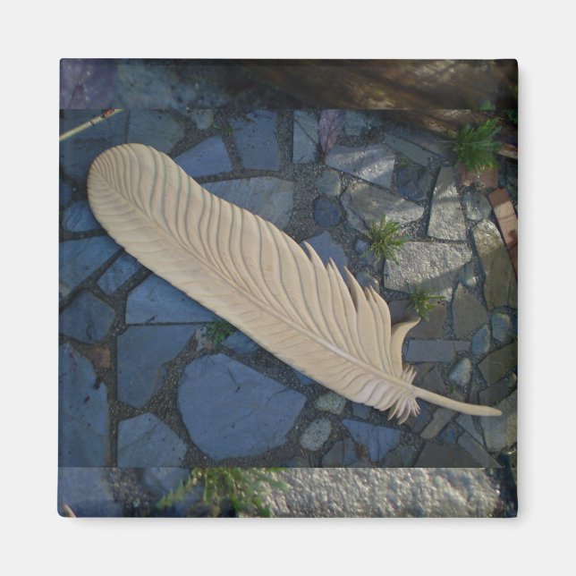 Wood Feather Magnet (Vorne)