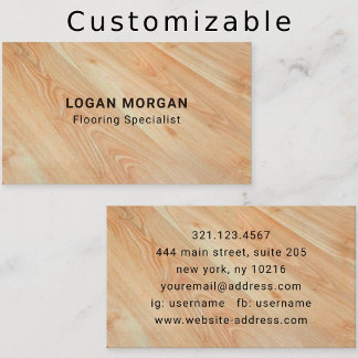 Wood Flooring Services Modern Professional Visitenkarte
