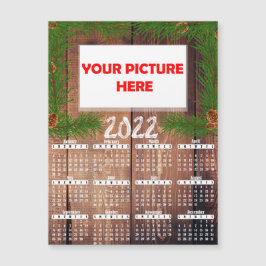 Wood Foto 2022 Kühlschrankmagnet-Kalender anpassen Magnetkarte