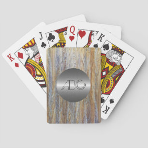 Wood Grain Texture Modern Stainless Metal #4 Spielkarten
