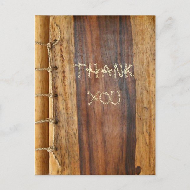 Wood Grained Laced Danke Postcard. Postkarte (Vorderseite)