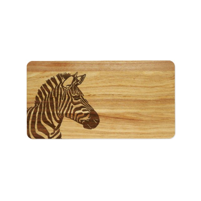 Wood Inlay Zebra Adressaufkleber (Vorne)