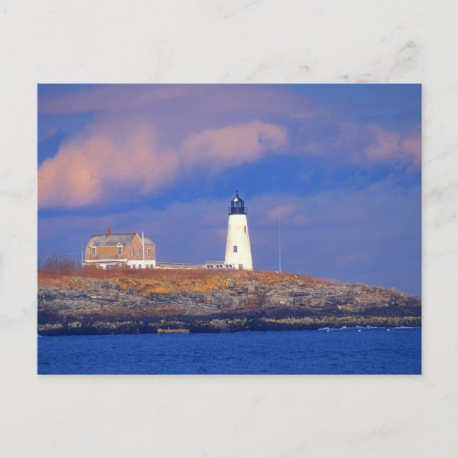 Wood Island Lighthouse in der Nähe von Biddeford Postkarte (Vorderseite)