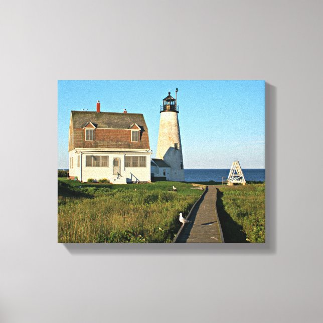 Wood Island Lighthouse Maine Wrapped Canvas Leinwanddruck (Vorderseite)