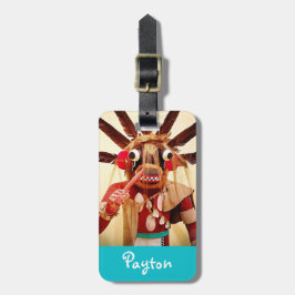 Wood kachina Puppe Foto fett individuelle Name Skr Gepäckanhänger