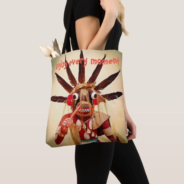 Wood Kachina Puppe Funny Funny Face jeden Moment g Tasche (Von Nahem)
