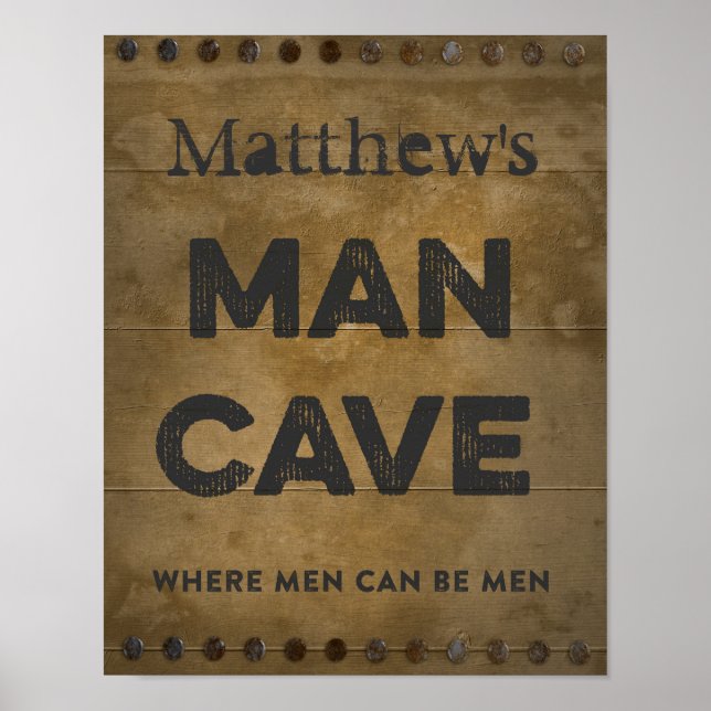 Wood Man Höhle Personalisiert Poster (Vorne)