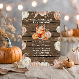Wood Pumpkin Gewürz und alles Gute Baby Dusche Einladung