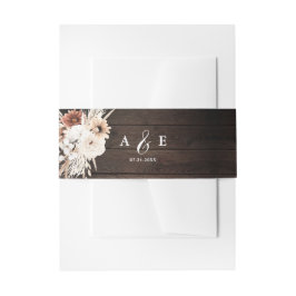 Wood Rustic Boho Blume Hochzeit im Herbst Einladungsbanderole