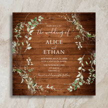 Wood Rustic Greenerity Script Wedding