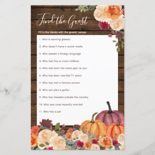 Wood Rustic Pumpkin Floral Finden Sie das Gast Gam