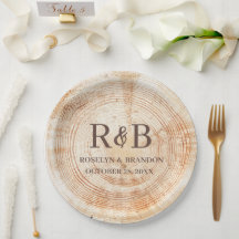 Wood Rustic Wedding Custom Monogram Names