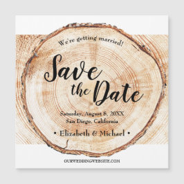 Wood Rustic Wedding Speichern Sie das Datum Magnetkarte