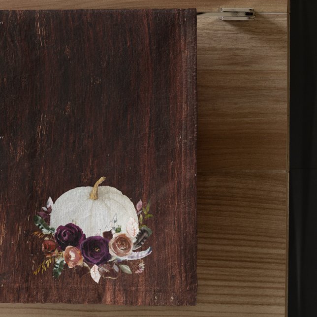 Wood sehen Autumn White Pumpkin Rustic Badhandtuch Set (Von Creator hochgeladen)