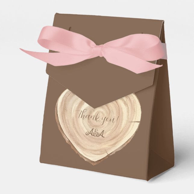 Wood Sign Vielen Dank Bridal Wedding Geschenkschachtel (Vorderseite)