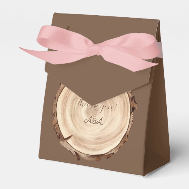 Wood Sign Vielen Dank Bridal Wedding Geschenkschachtel (Vorderseite)