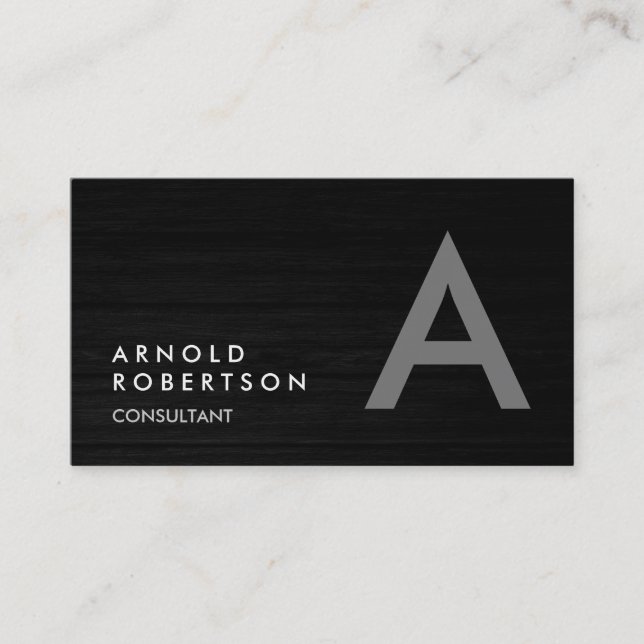Wood Simple Schlicht Gray Trendy Business Card Visitenkarte (Vorderseite)