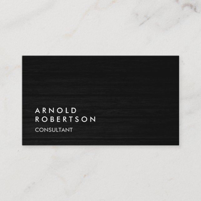 Wood Simple Schlicht Gray Trendy Business Card Visitenkarte (Vorderseite)