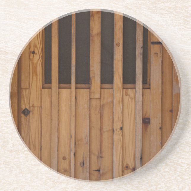 Wood Slats Beach Door Costa Brava Spanien Sandstein Untersetzer (Vorne)