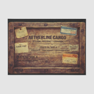 Wood Steampunk Cargo Crate FB9 Decoupage Seidenpapier