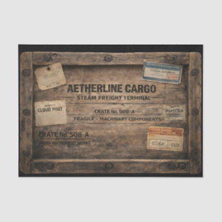 Wood Steampunk Cargo Crate FC1 Decoupage Seidenpapier