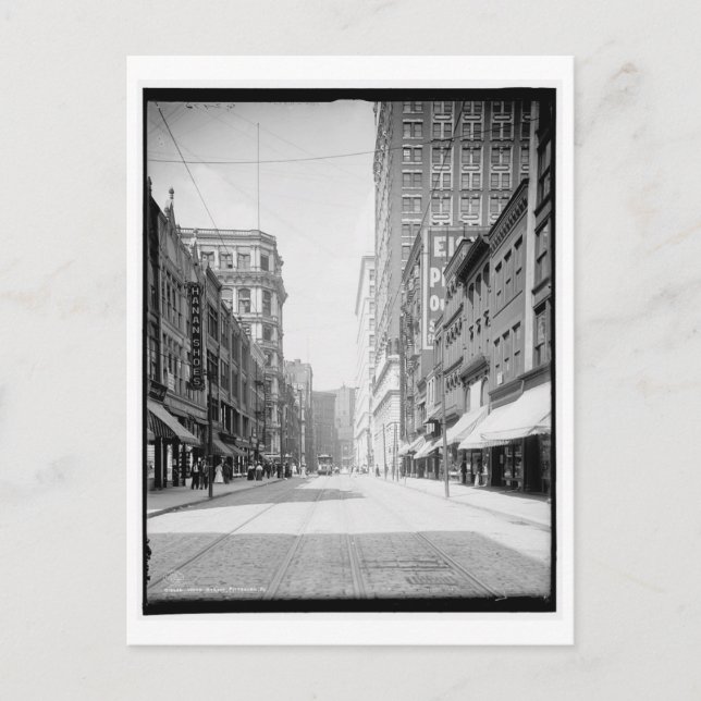 Wood Street, Pittsburgh, Pennsylvania Vintag Postkarte (Vorderseite)