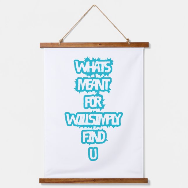 Wood Topped Wall Tapestry Wandteppich Mit Holzrahmen (Vorderseite)