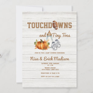 Wood Touchdown Tiny Toes Herbst Baby Dusche Einladung