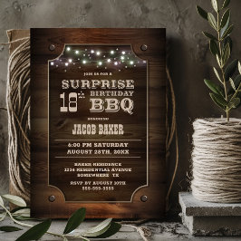 Wood Überraschung 18. Geburtstag GRILLEN Einladung