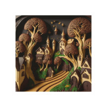 Wood Wall Art  chocolate painting