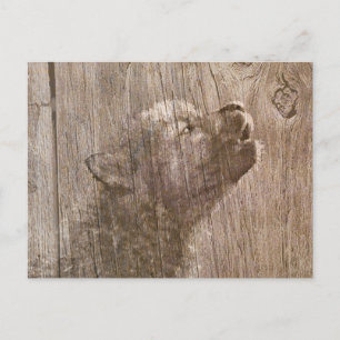 Wood Wolf Pup Art Postkarte