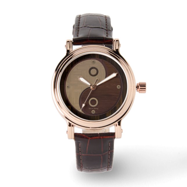 Wood Yin Yang Watch Armbanduhr (Vorderseite)