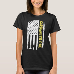 Woodarbeiter Lumberjack US Flag Carpenter Vater T-Shirt