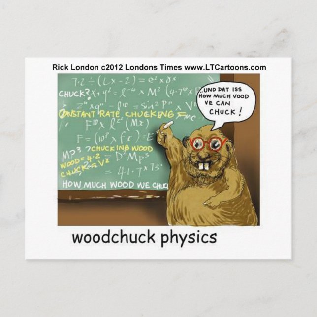 Woodchuck Physik Funny T-Shirts Tasse Geschenke Et Postkarte (Vorderseite)