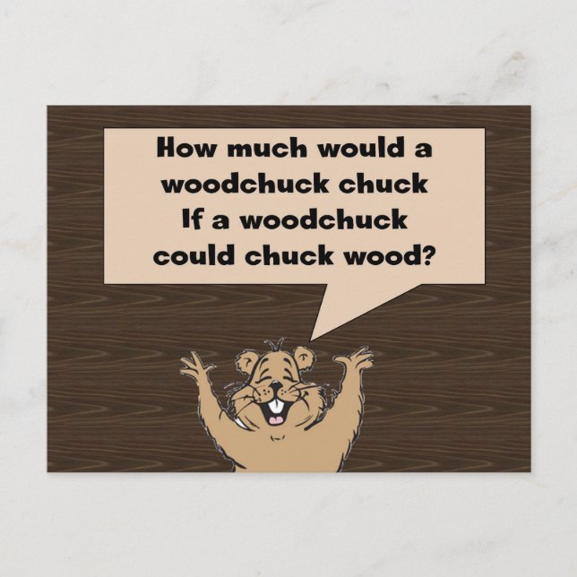 Woodchuck Tongue Twister Postkarte (Vorderseite)