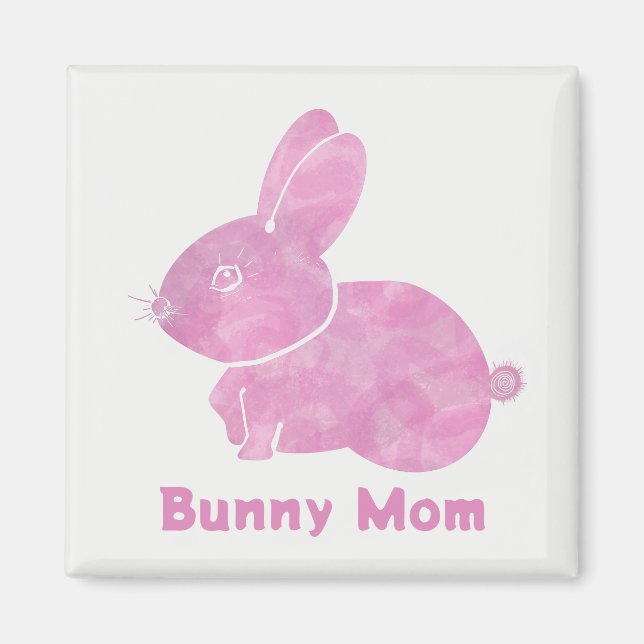 Woodcut Bunny Mama Magnet (Vorne)