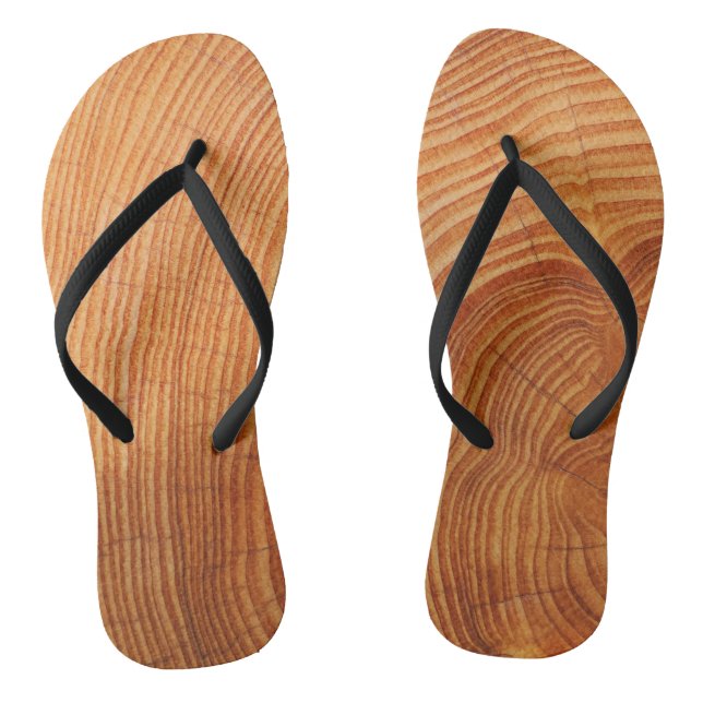 WOODCUT TIMBER PATTERN FLIP FLOPS (Fußbett)