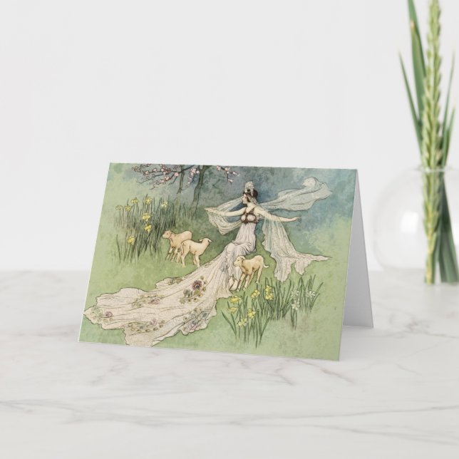 Woodcutter Daugher Prinzessin Vintage Märchen Karte (Vorderseite)