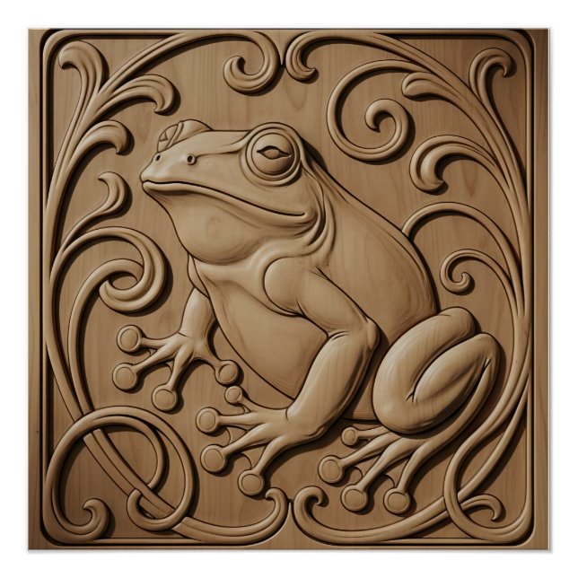 Wooden Frog Glossy Poster (Vorderseite)