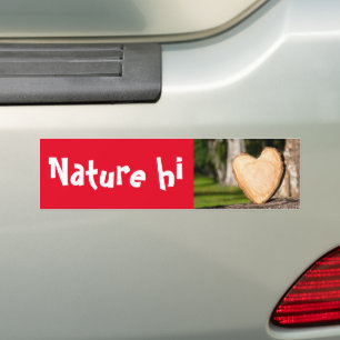 wooden heart bumper sticker autoaufkleber