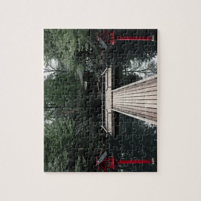 Wooden Pier framed by red Lanterns (Vertikal)