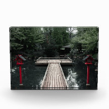 Wooden Pier framed by red Lanterns